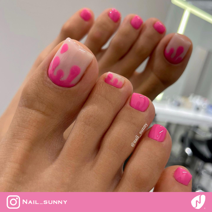 Pink Drips on Toes